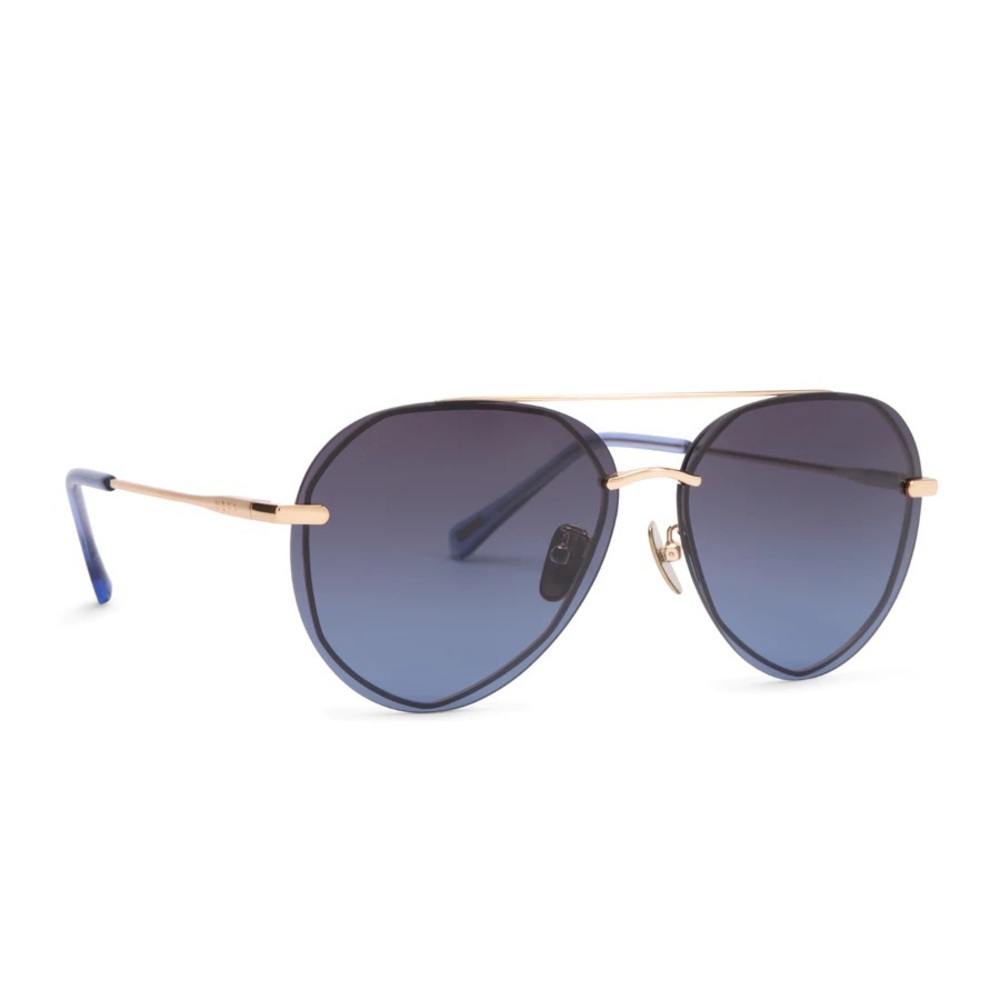 Diff Eyewear Lenox Polarized Sunglasses, Size One size, Gold/Blue